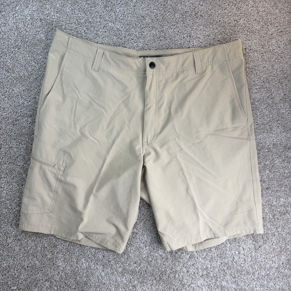 Lee Dungarees Cargo Shorts Mens 40 Beige Polyester Spandex Stretch Casual Summer